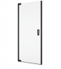 Ronal Sanswiss drzwi wahadłowe jednoczęściowe z profilem przyściennym, wejście narożne jednoczęściowe z profilem przyściennym 70x200 cm, szkło przezroczyste, profile BLACK LINE czarny mat CA1CD0700607